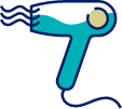 Teal Hairdryer Icon
